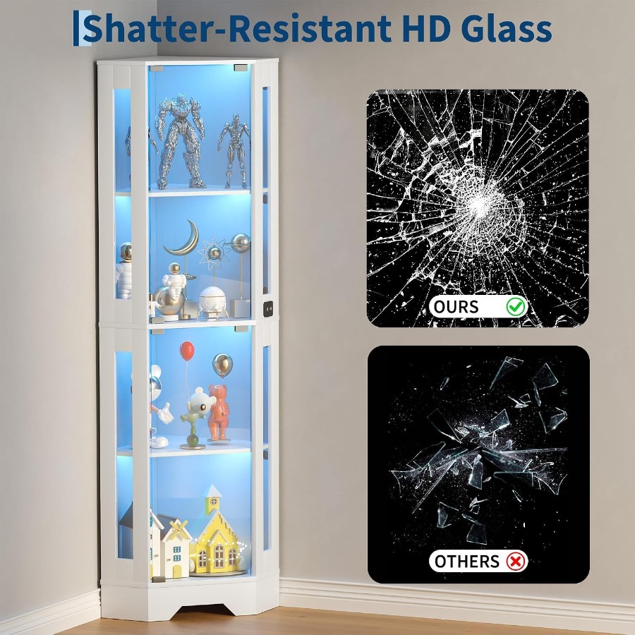 Corner display cabinet for liv - đánh giá và giá Lighting
