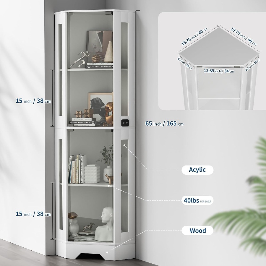 Corner display cabinet for liv - đánh giá và giá Lighting