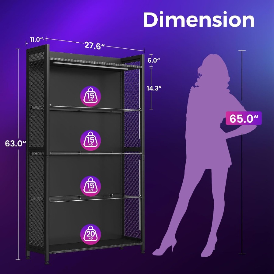 4-Tier Display Case with Tempe - đánh giá và giá Lighting