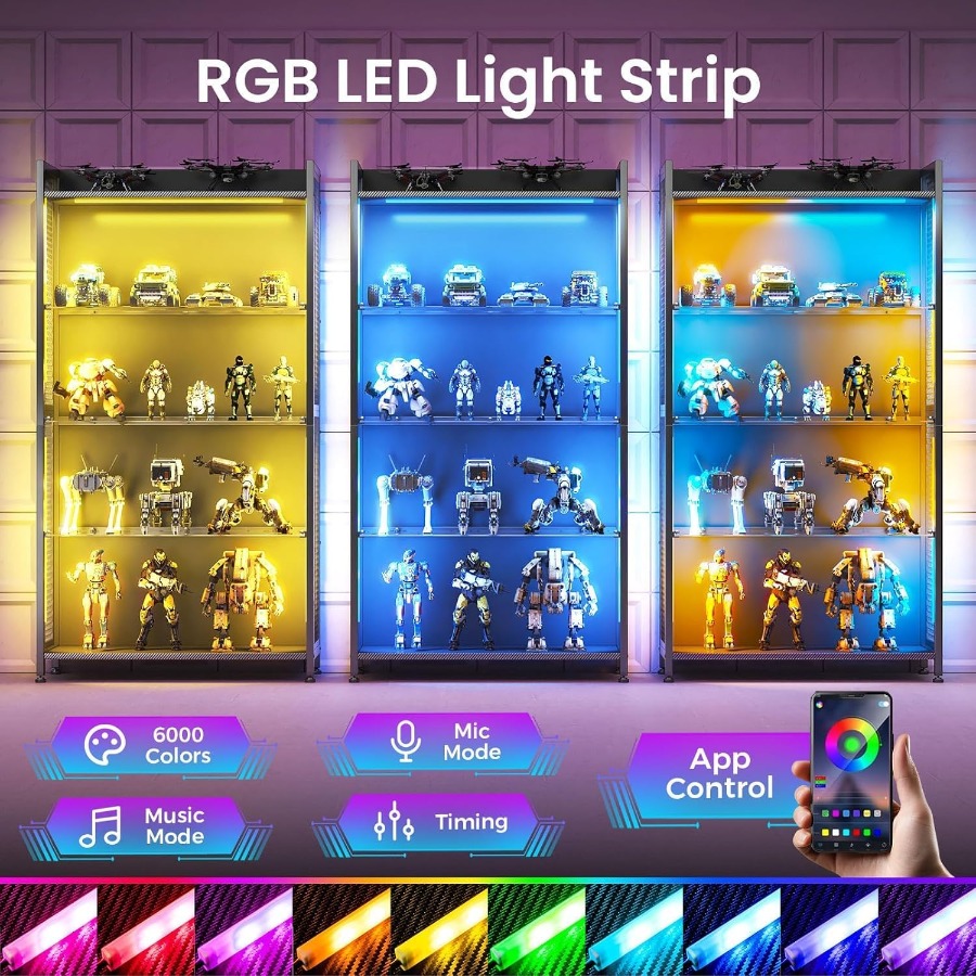 4-Tier Display Case with Tempe - đánh giá và giá Lighting
